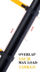 Durable extension black aluminum telescopic ladder