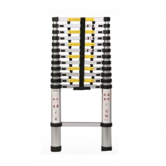 Sturdy aluminum telescopic extension ladder with finger safety