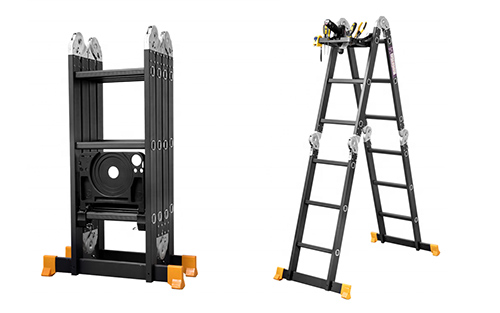 ladder with tool tray,ladder stabilizer,ladder accessories,tool tray of ladder,oxford tool bag of ladder,ladder platform,ladder wheels,ladder plates