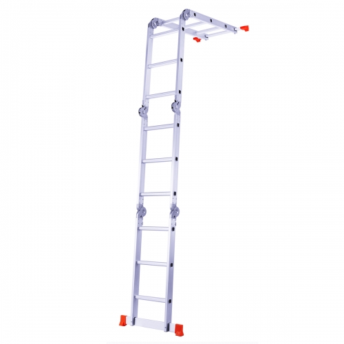 Portable Aluminum Foldable Multipurpose Ladder with Standing Platforms