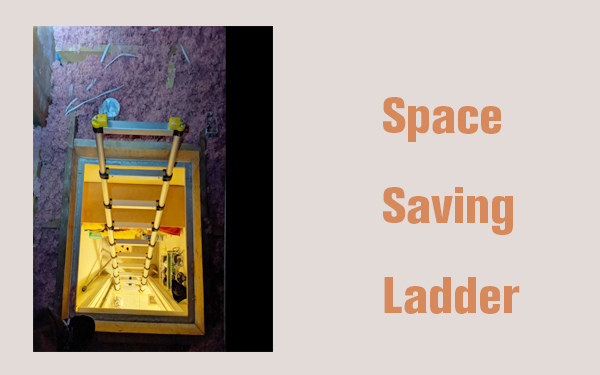 en131 telescopic ladder, space saving ladder