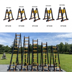 Durable A-frame Black Telescopic Step Ladder