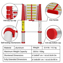 Red Color Aluminum Telescoping Ladder Type