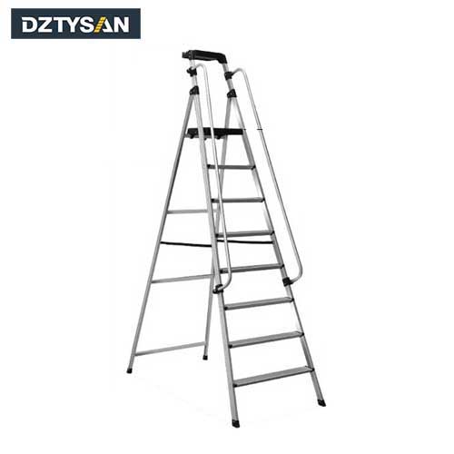 Portable Tool Tray Aluminum Step Home Ladder with Armrests DEYOU