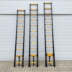 Durable Extension Black Aluminum Telescopic Ladder for Loft