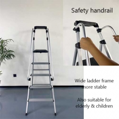Safest Big Step Aluminum Step Ladder with Removable Handrail